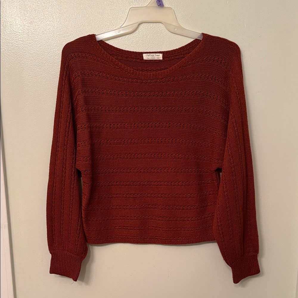 Elegant Rust Crew Neck Sweater